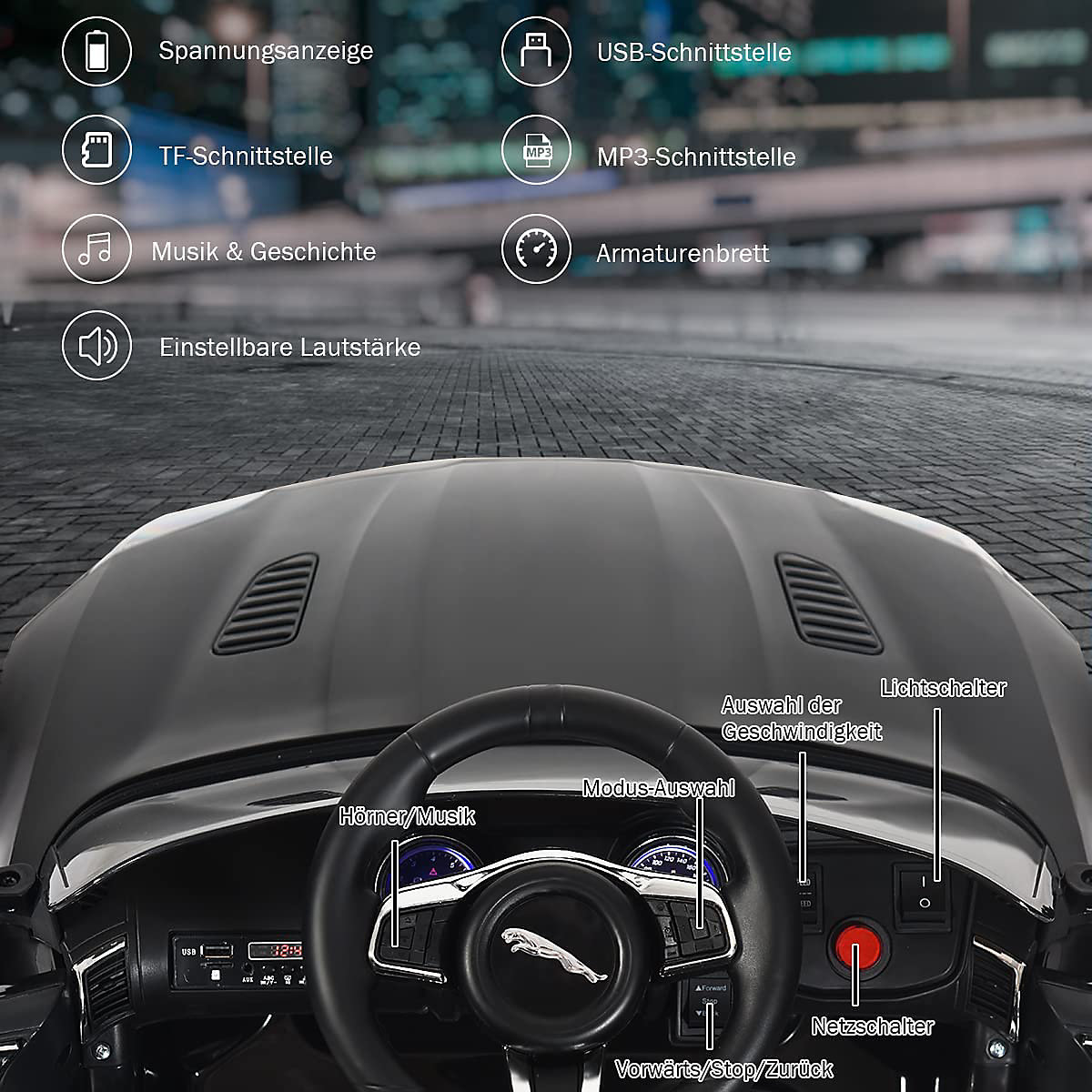 Elektroauto Jaguar mit Fernbedienung & Musik