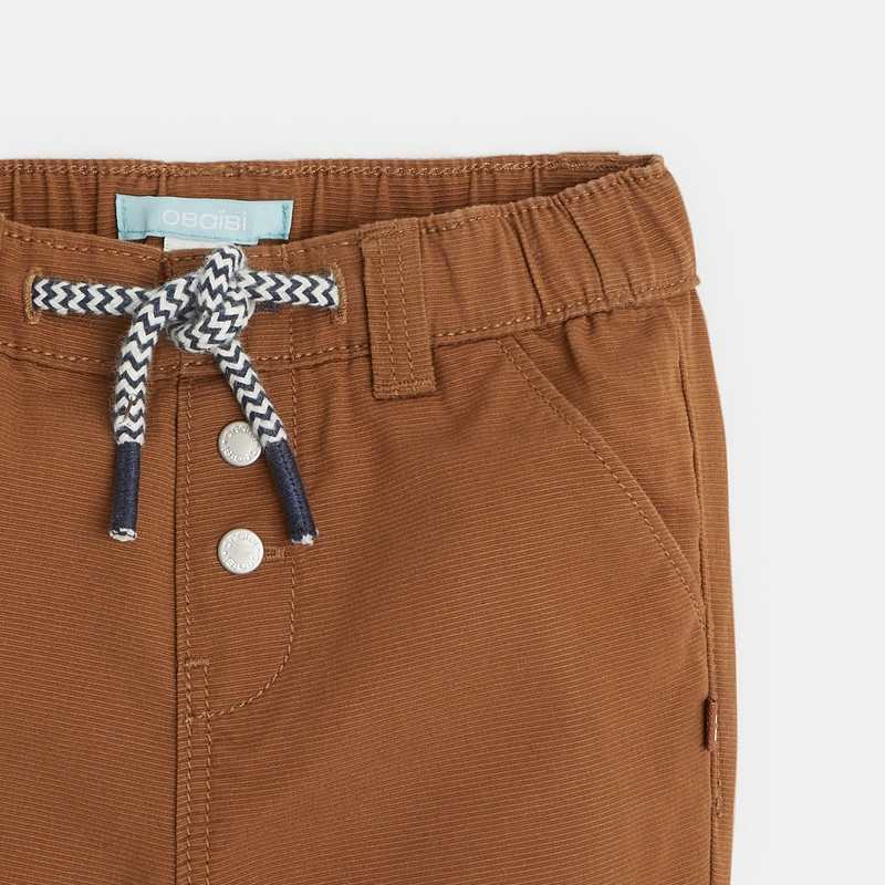 Pantalon regular coton fantaisie marron bébé garçon