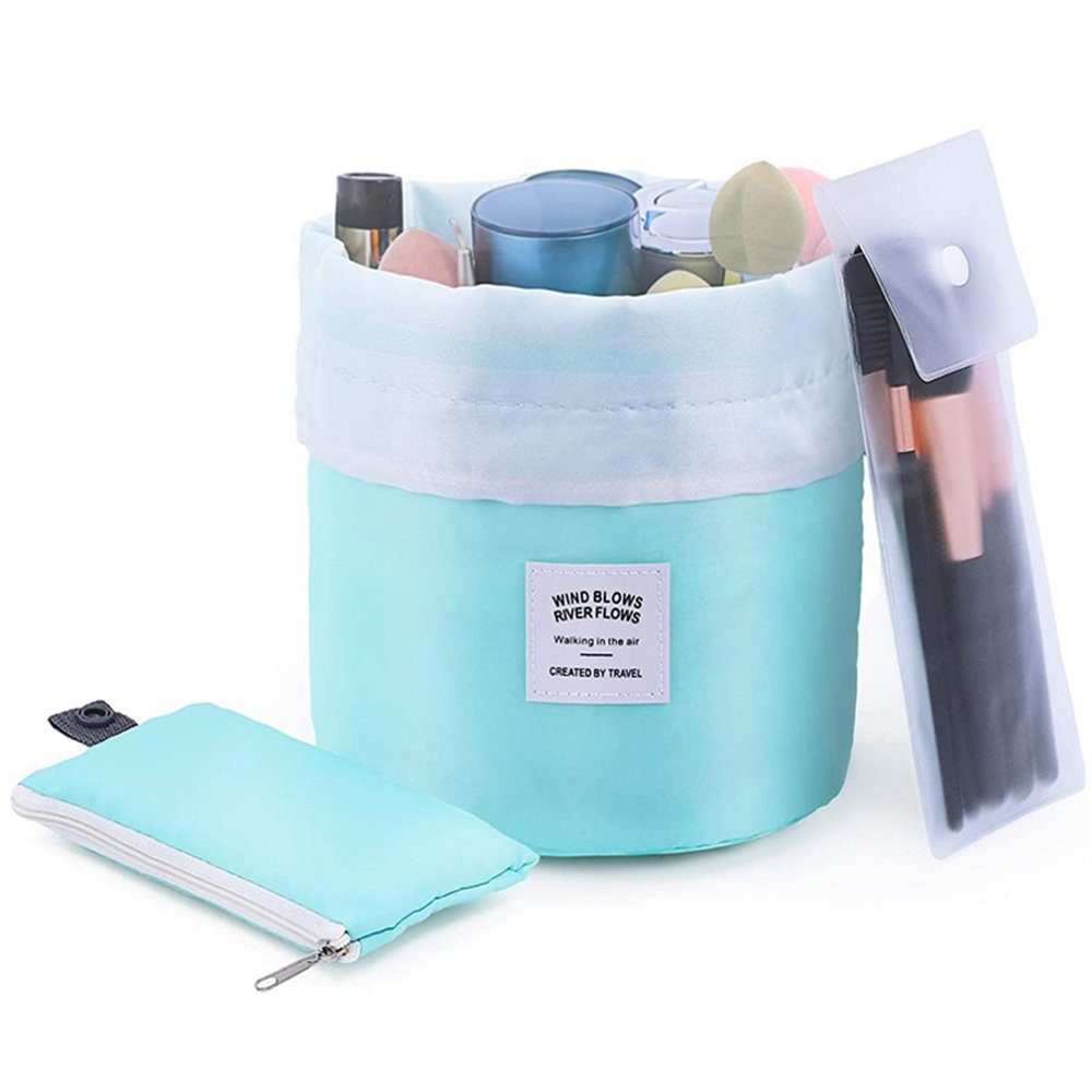 Runxizhou Kosmetikkoffer 2 Stück Kosmetiktasche, Fass Makeup Bag Große + Mini Beutel (1-tlg)