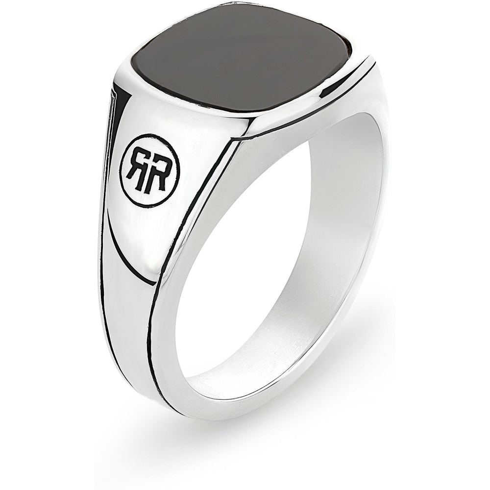 Rebel and Rose Bague pour hommes 925 Argent noir Bague