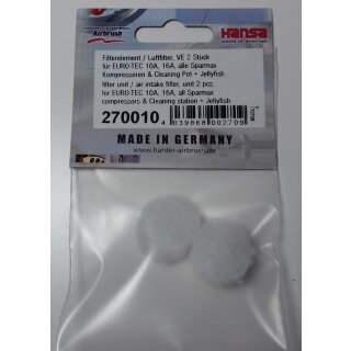 Filterelement / Luftfilter, VE 2 Stück für EURO-TEC 10A, 16A, alle Sparmax Kompressoren & Cleaning Pot