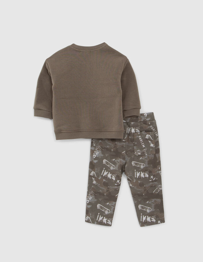 Ensemble jogging camouflage et sweat kaki bébé garçon