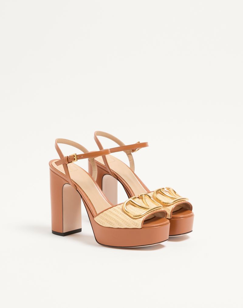 VLogo Signature Platform Sandal I Raffia 115mm