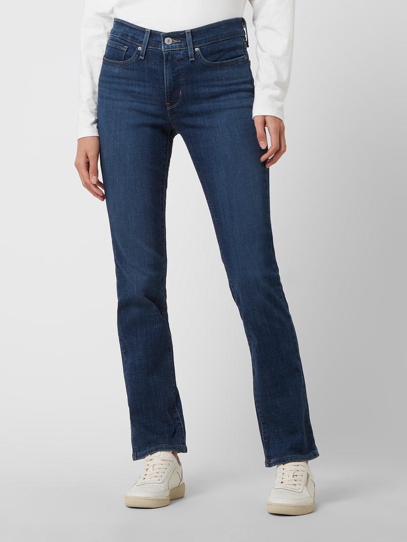Shaping Straight Fit Jeans mit Stretch-Anteil Modell '314' - ‘Water<Less™’ in dunkelblau