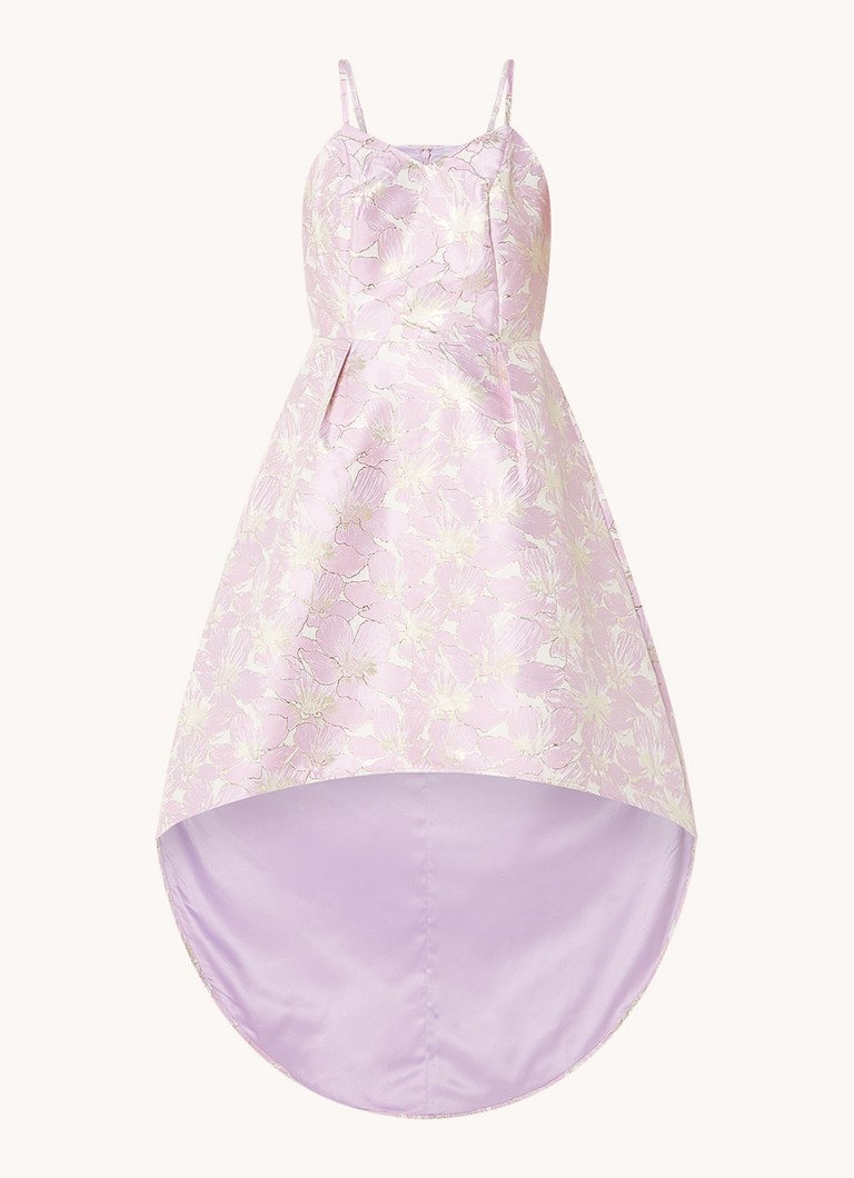 Chi Chi London Midi dress with asymmetrical hem and jacquard design