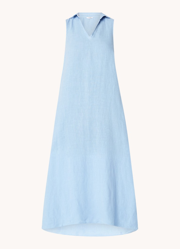 Penn & Ink lanena midi tunika haljina s V-izrezom