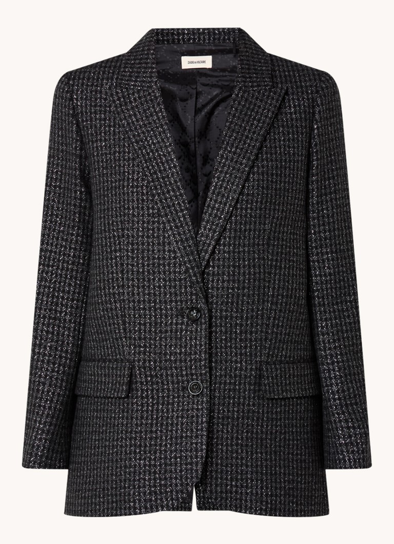 Zadig&Voltaire Viva -villasekoitteinen bleiseri, jossa lurexia ja läpälliset taskut.