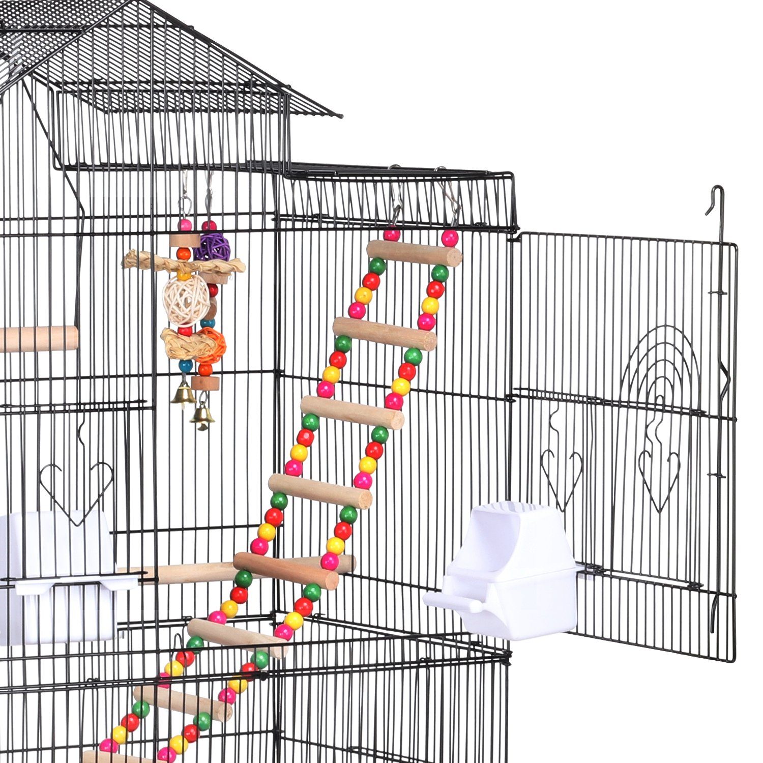 Yaheetech Vogelkäfig, Vogelvoliere mit Vogelspielzeuge Käfigspielzeug