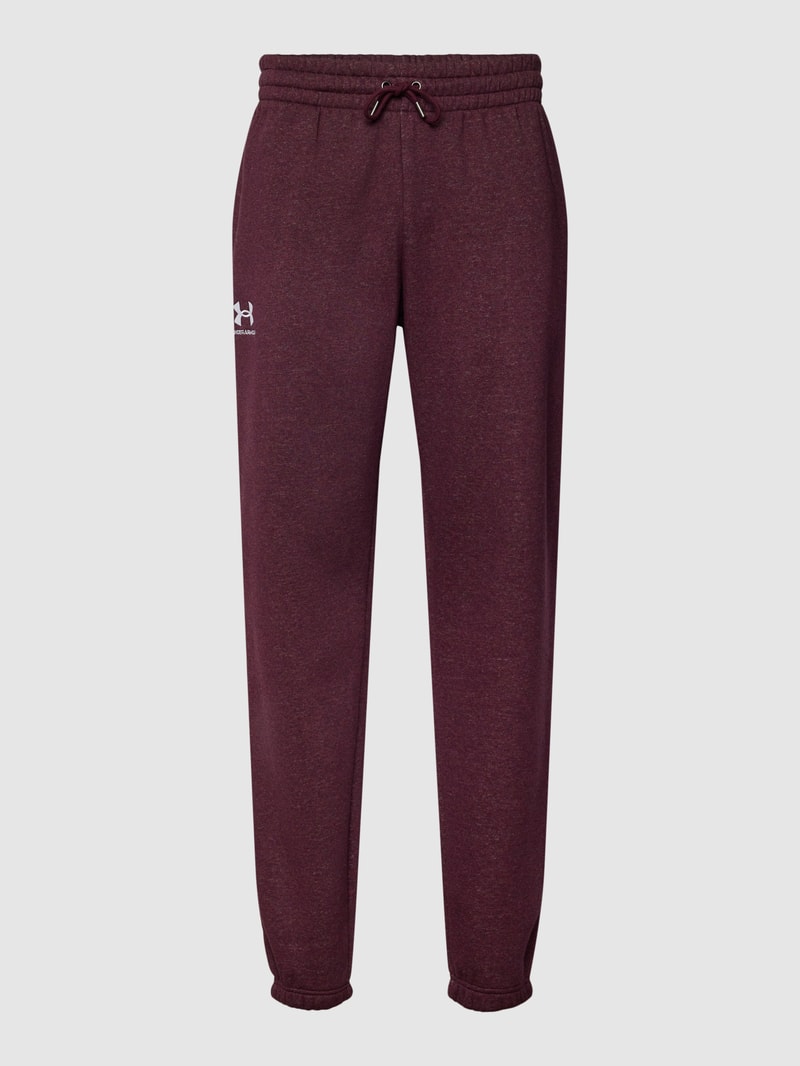 Sweatpants mit Logo-Stitching in bordeaux rot