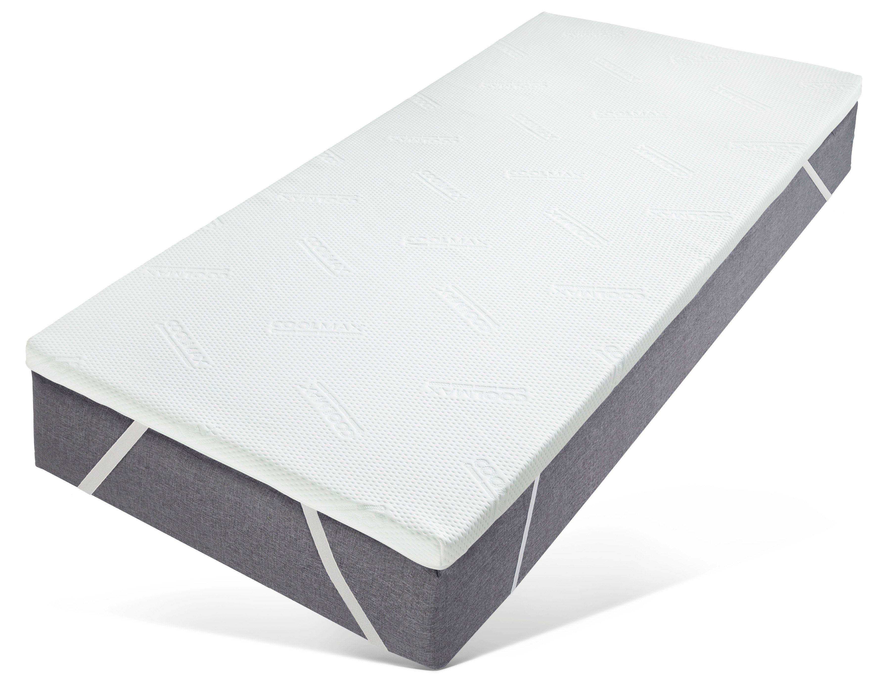 Topper Aquam, Topper in 4 Härtegraden, ideal für Boxspringmatratzen, my home, 5,5 cm hoch, Kaltschaum, mit kühlendem Coolmax-Bezug, 90x200, 140x200 und weitere Größen
