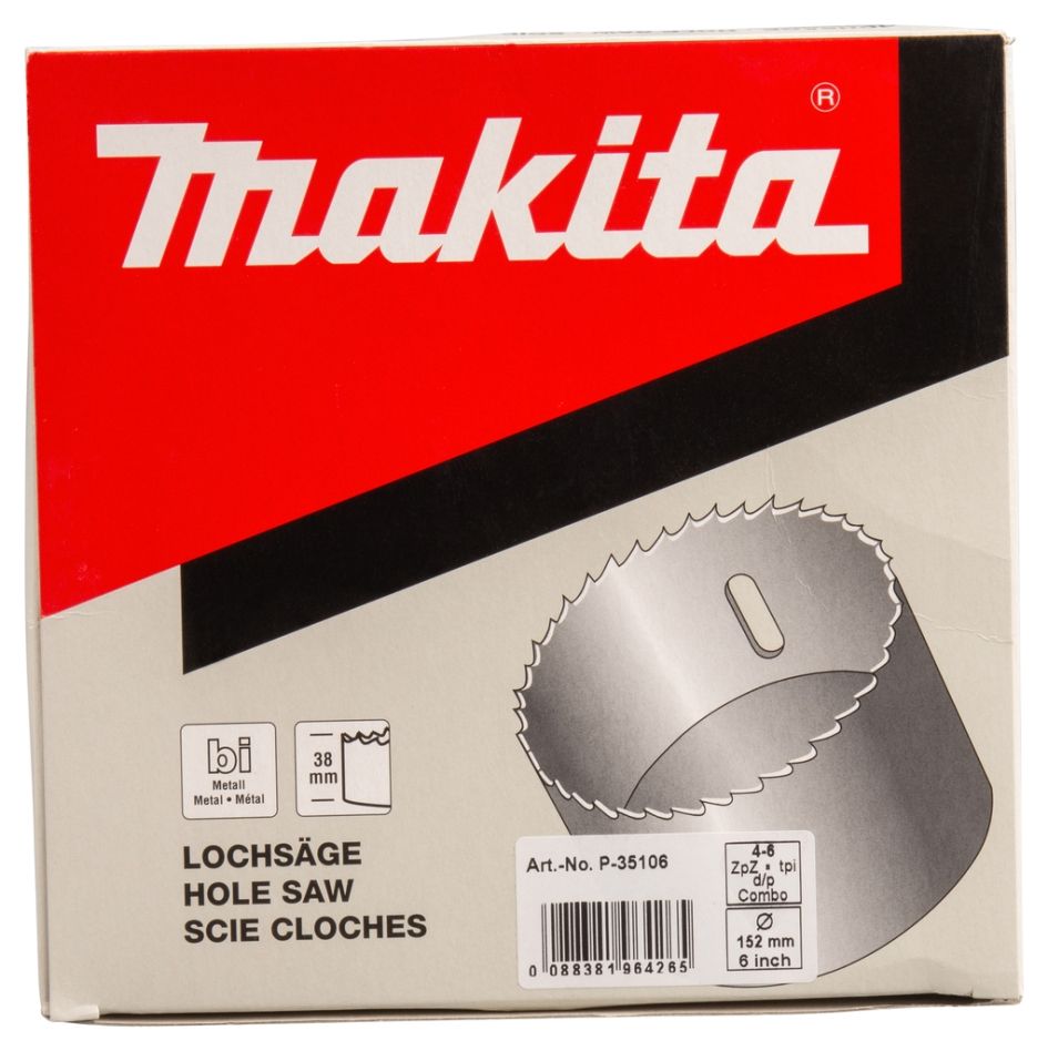 Makita Zubehör P-35106 Lochsäge 152 mm HSS Bimetall Weiß