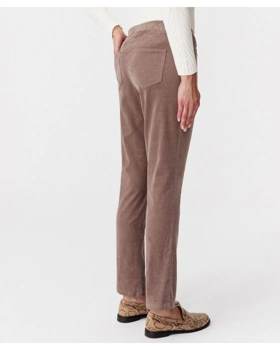 Pantalon velours à ceinture élastiquée