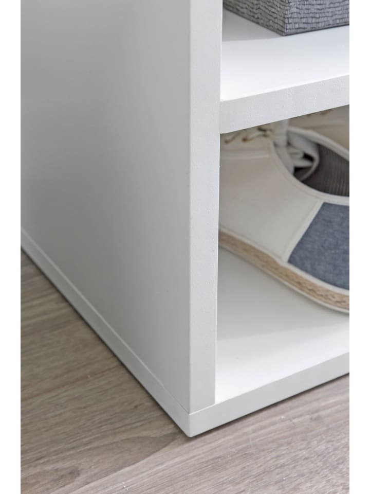 KADIMA DESIGN Schuhbank WL5.345 mit Sitzfläche Garderoben-Bank Holz 104x51x32 cm in Weiß günstig kaufen onesize