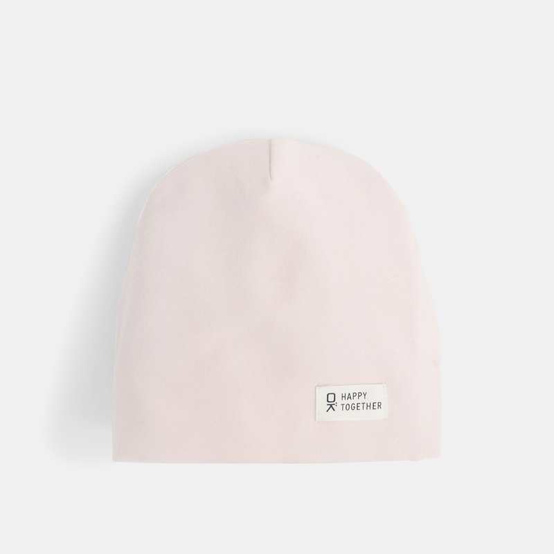 Bonnet en maille Happy Together rose fille