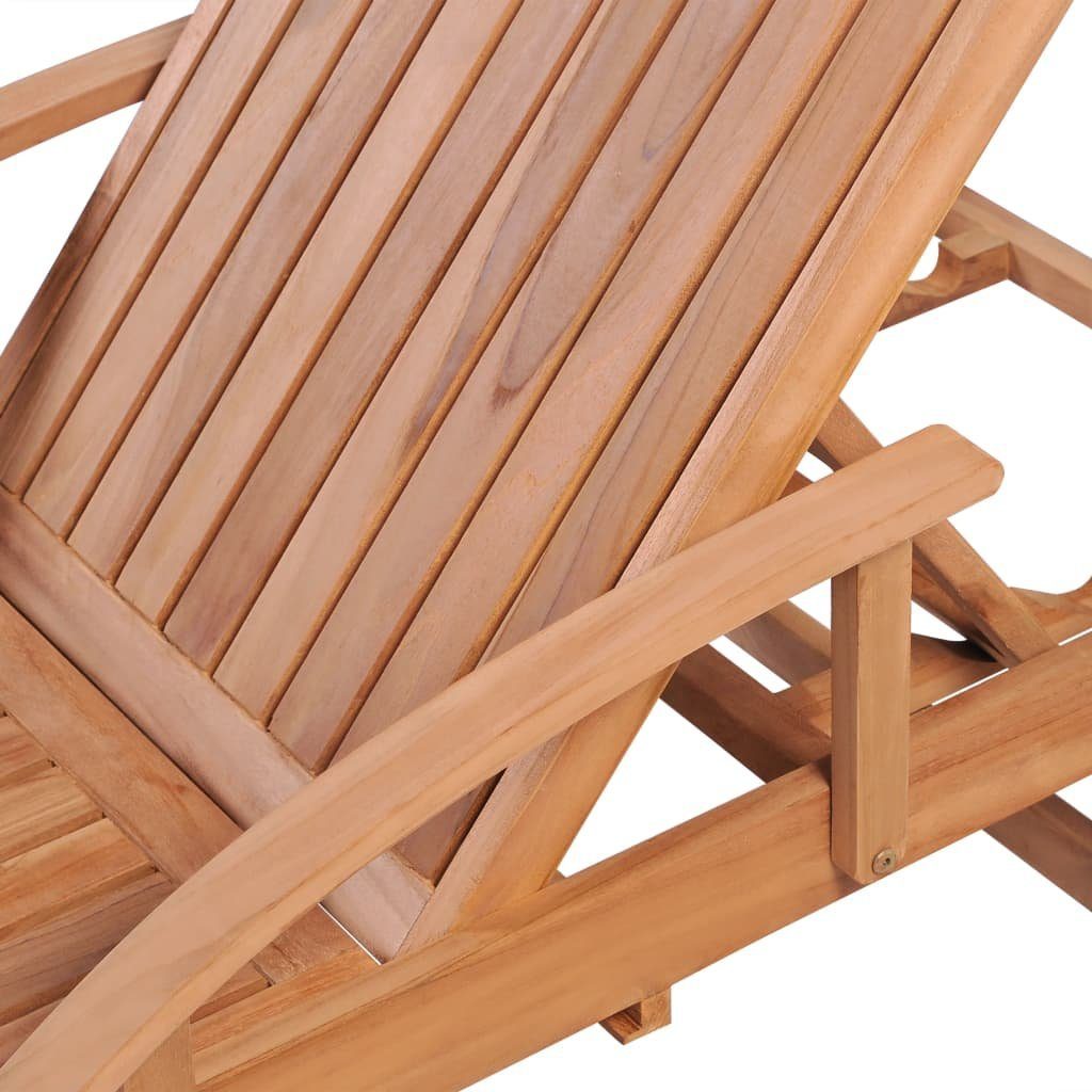 vidaXL Gartenliege Sonnenliege Massivholz Teak, 1 St.