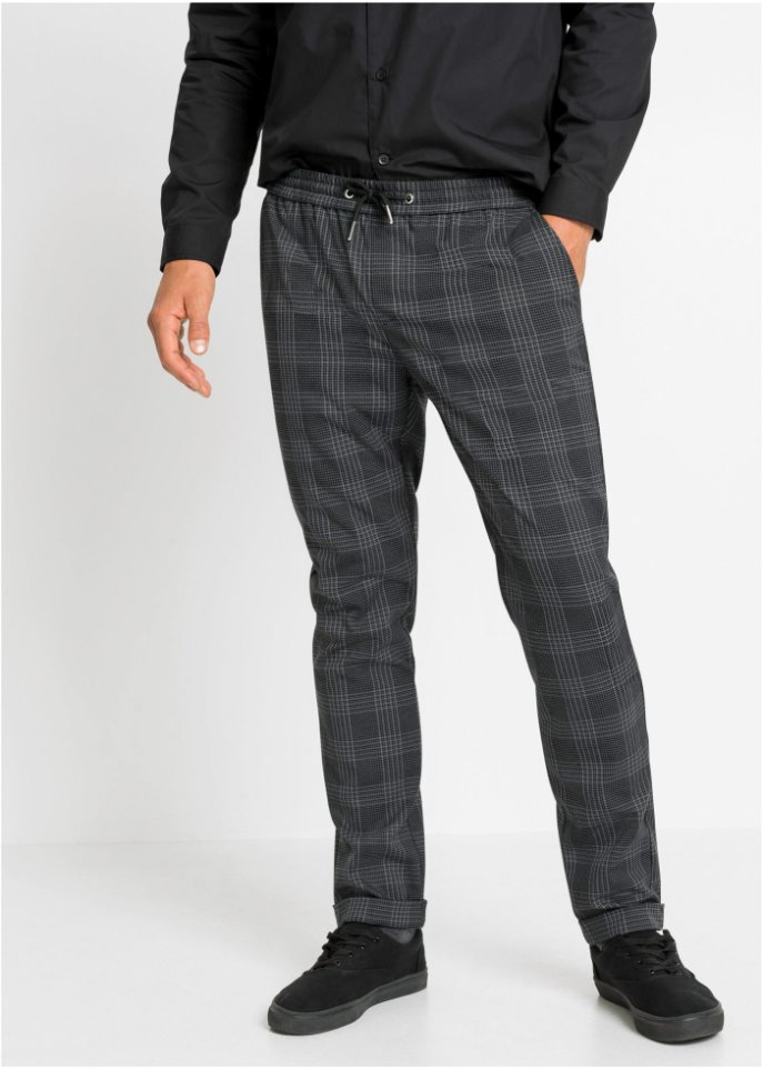 Slim Fit Stretch-Schlupfhose in verkürzter Länge, Tapered