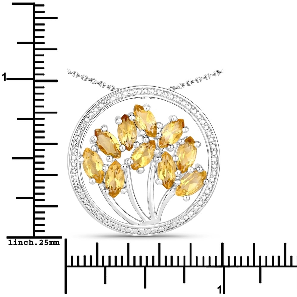Rafaela Donata Chaîne Tree of Life Argent sterling Citrine en Argent Bijoux