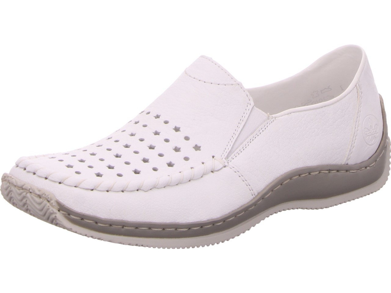 RIEKER Sportliche Slipper weiss