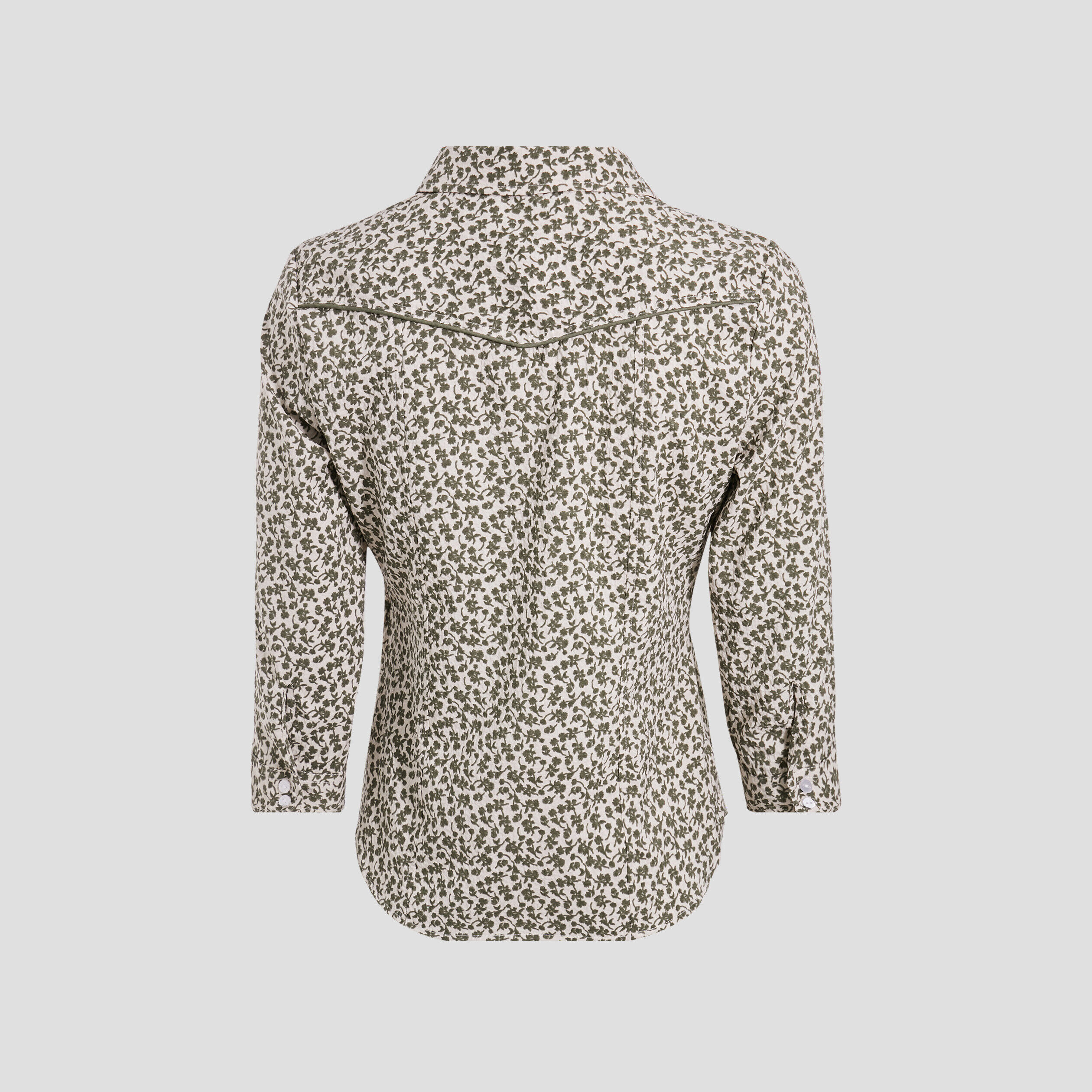 Blouse manches 3/4 vert kaki femme | Cache Cache