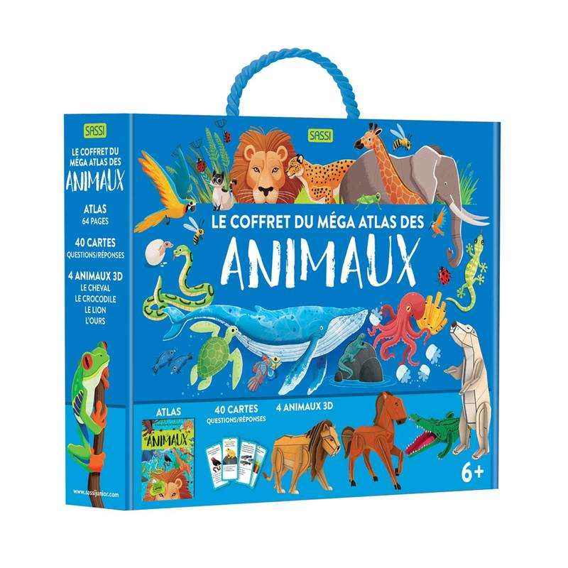 Le coffret du méga atlas des animaux avec 4 maquettes Sassi