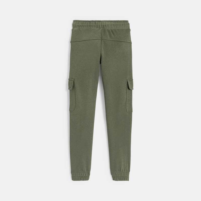 Jogging uni à poches cargo vert garçon