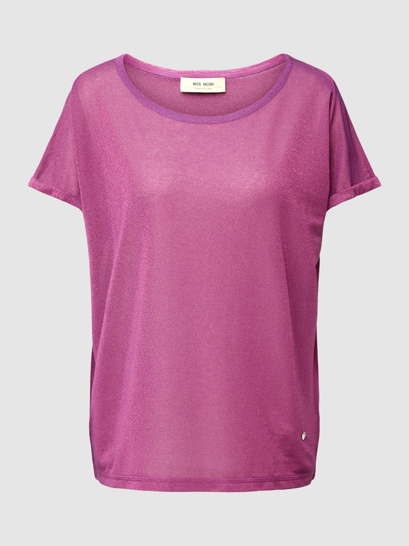 Blusenshirt in semitransparenter Optik in fuchsia