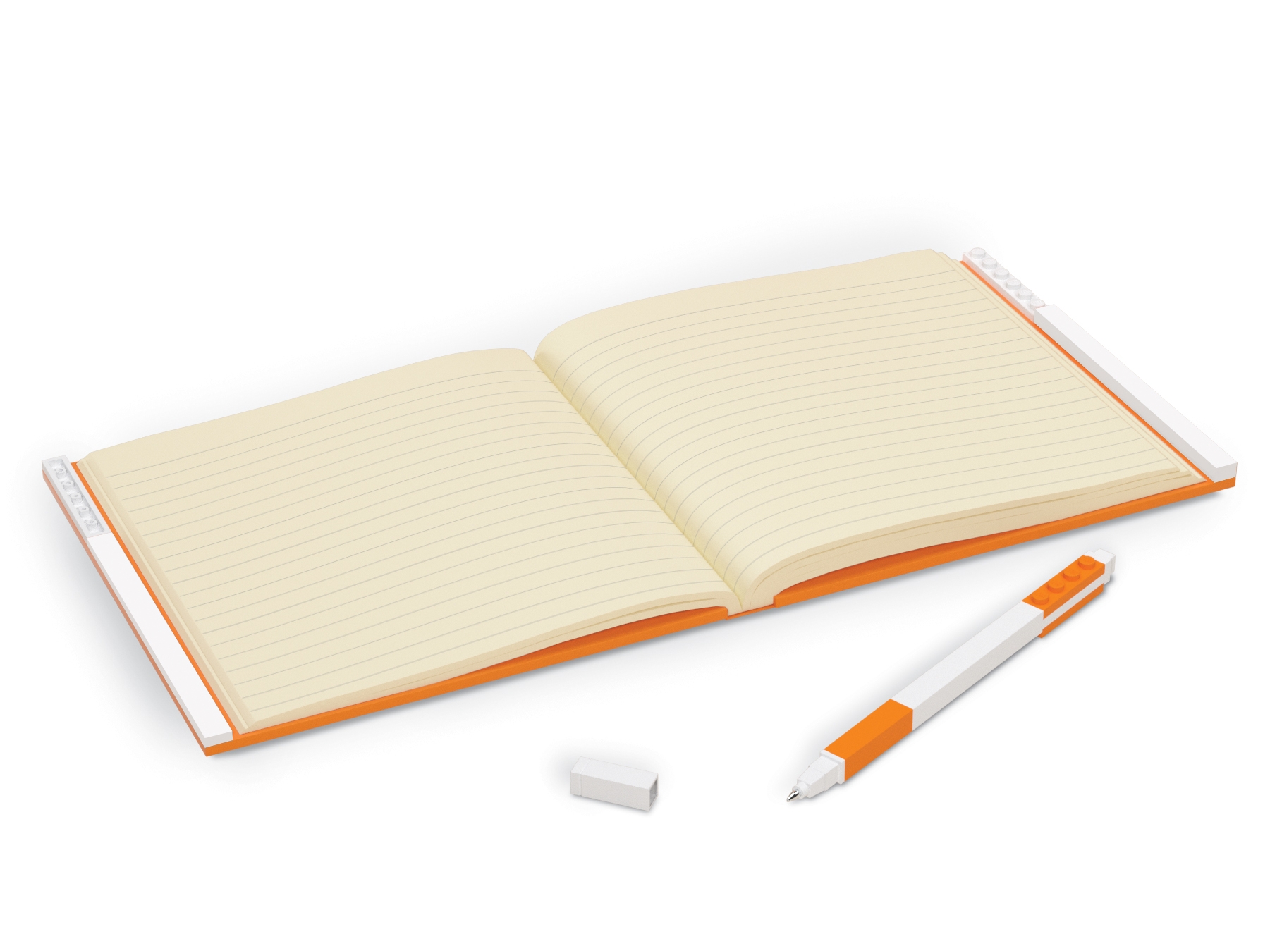 Verschließbares Notizbuch mit Gelschreiber in Orange 5007240