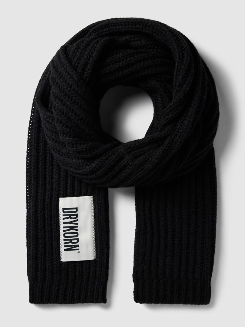 Schal mit Label-Detail Modell 'CRONICA' in schwarz