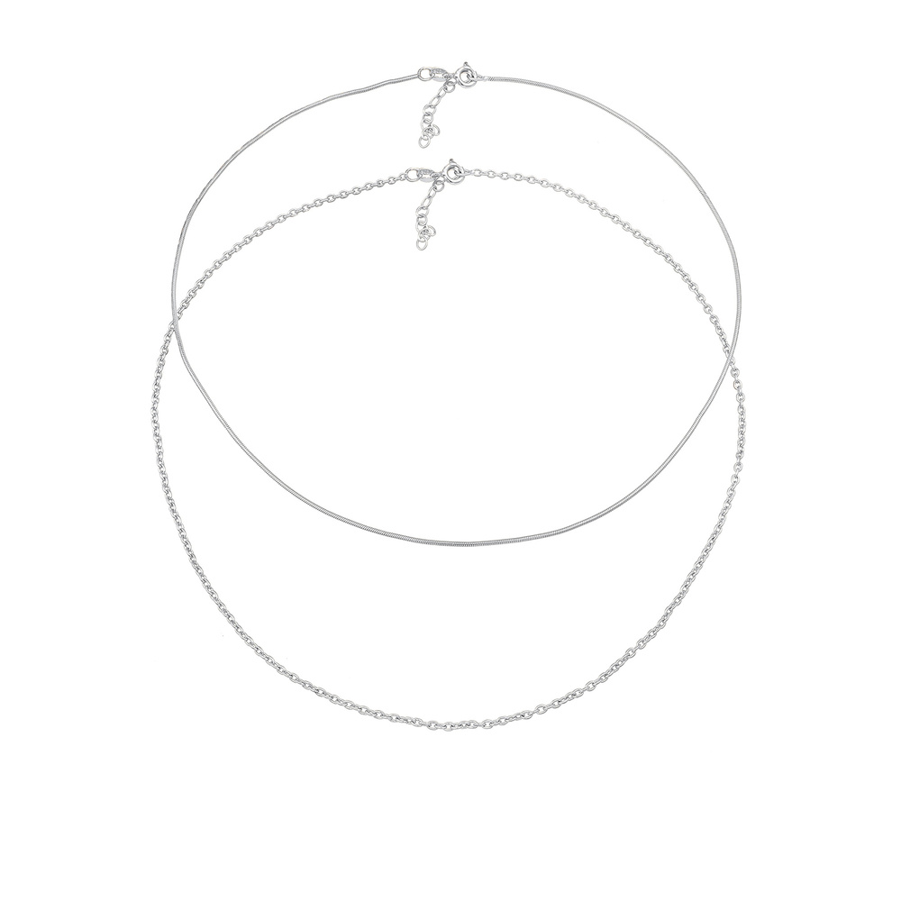 Elli Elli Collier Choker Chaîne d'Ancre Basic Collier Femme - (925/1000) Argent collier