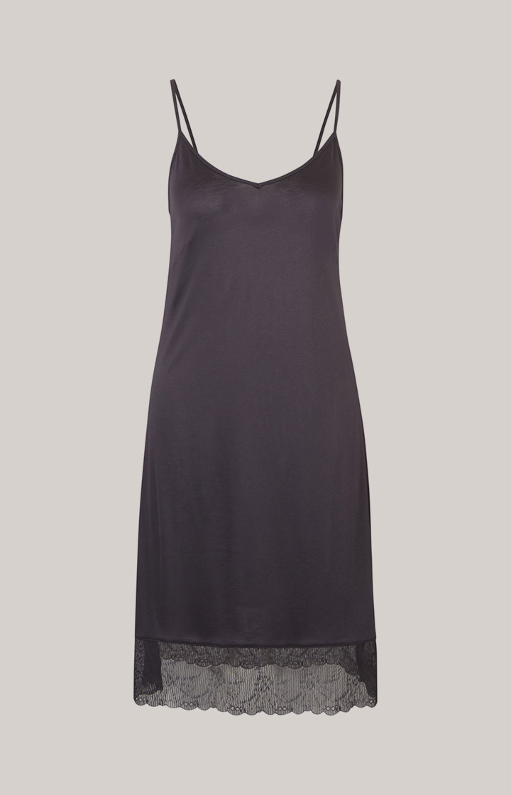 Spaghetti-Kleid mit Spitze in Anthrazit