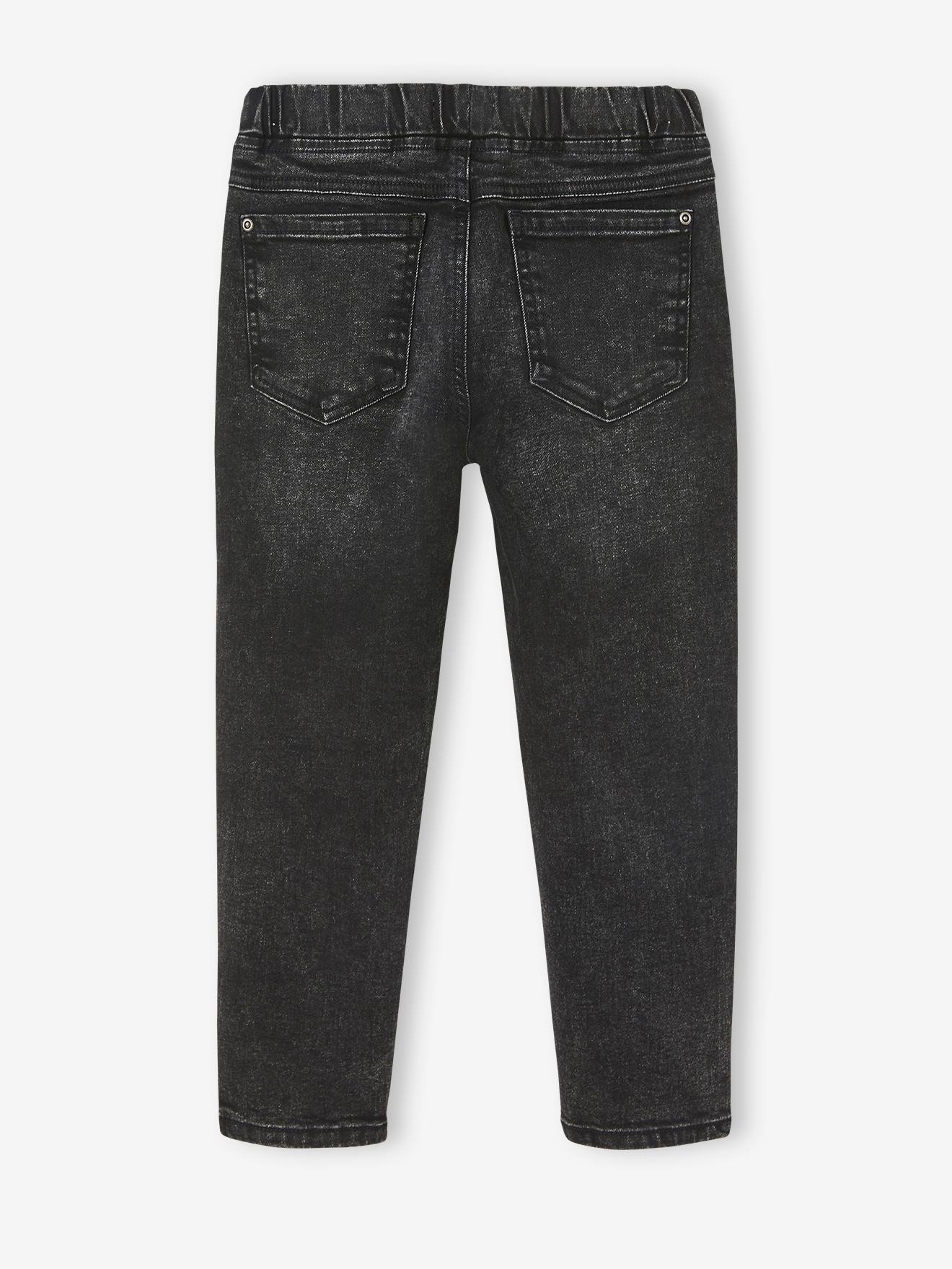 Jean balloon facile à enfiler coupe loose garçon denim black