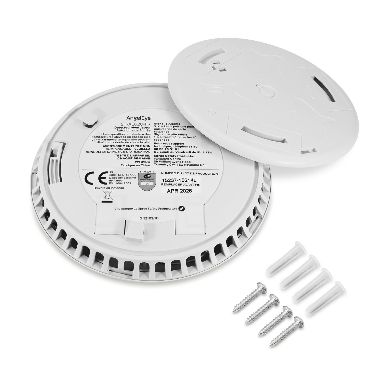 AngelEye 2x Rauchmelder Feuermelder Brandmelder Rauchwarner Set Rauchmelder (85 dB inkl. 9V Lithium Batterien)