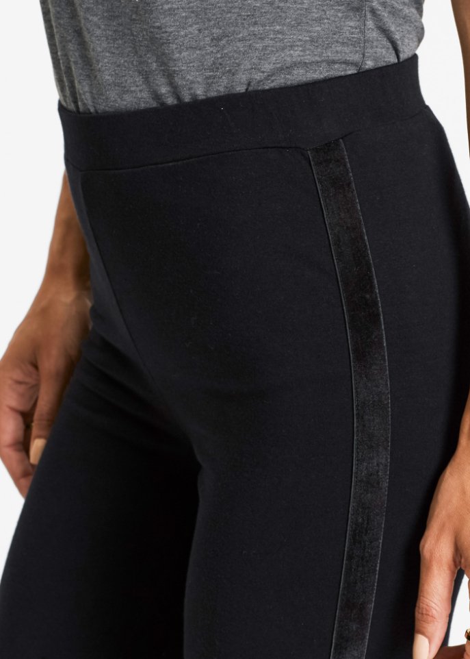 Leggings mit Samtstreifen