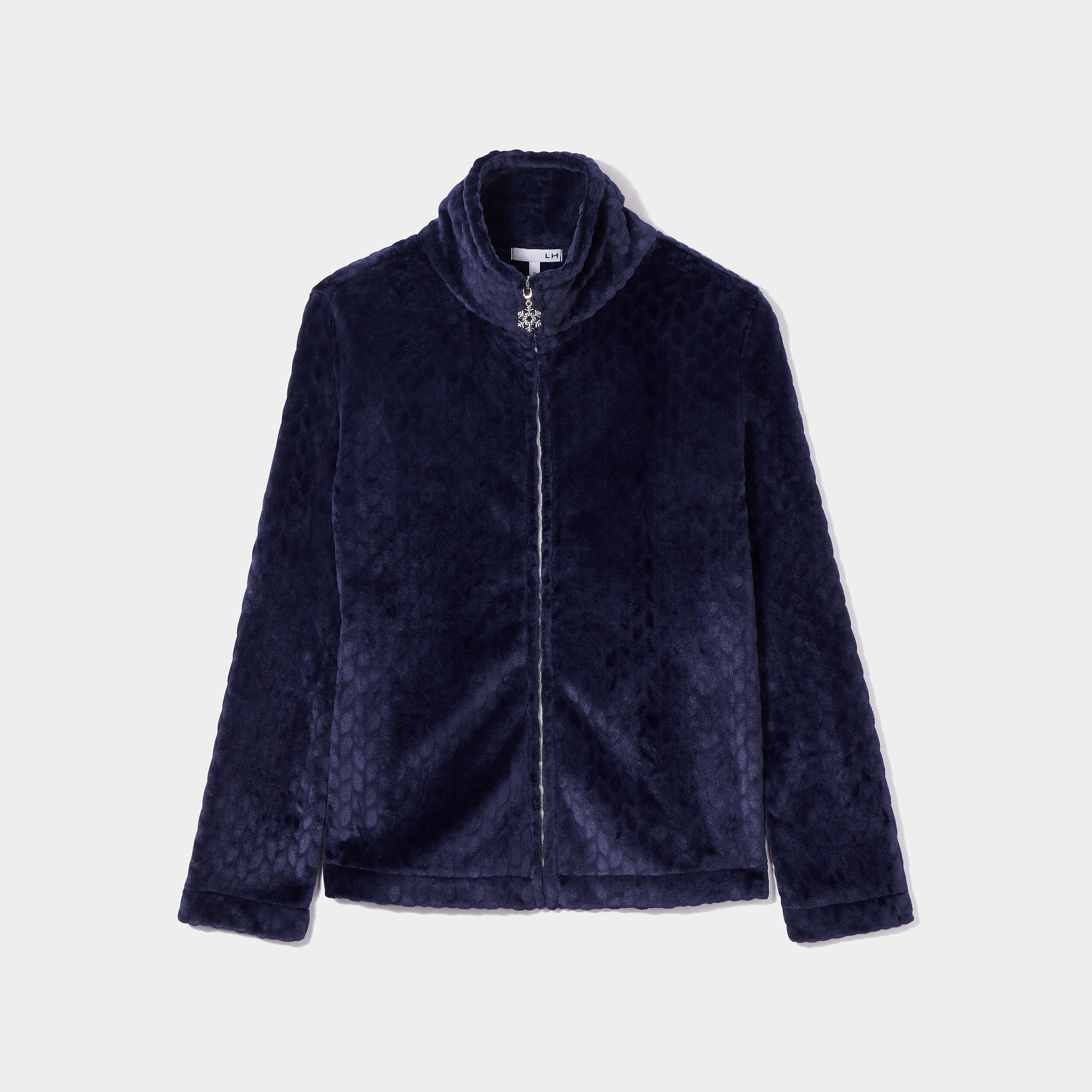 Veste pyjama pilou zippée col montant bleu marine femme | La Halle