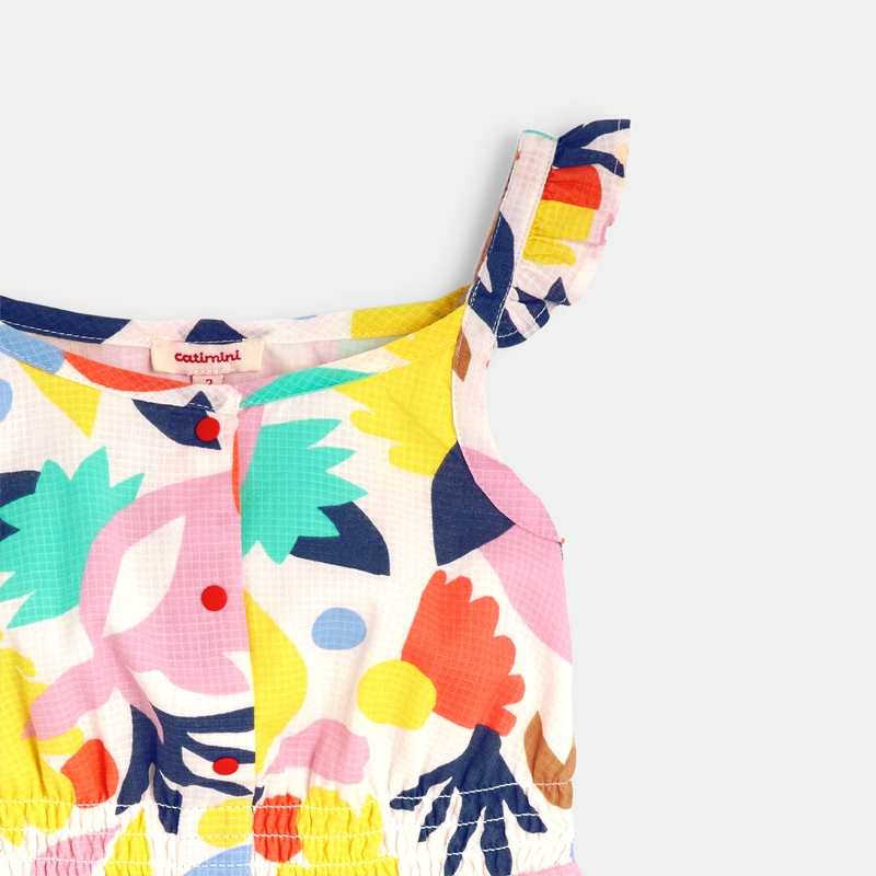 Combishort bébé fille à motifs abstraits blanc Catimini
