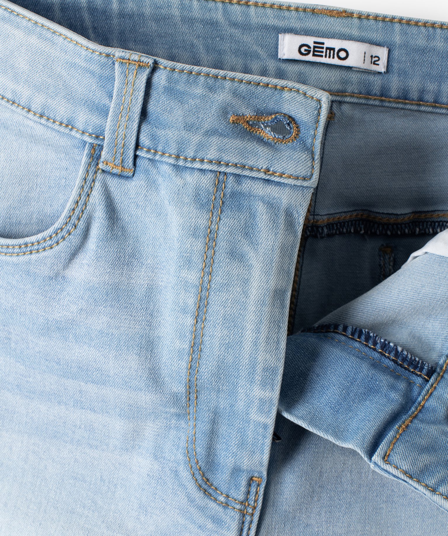 Jean fille coupe ultra skinny taille haute bleach | GEMO