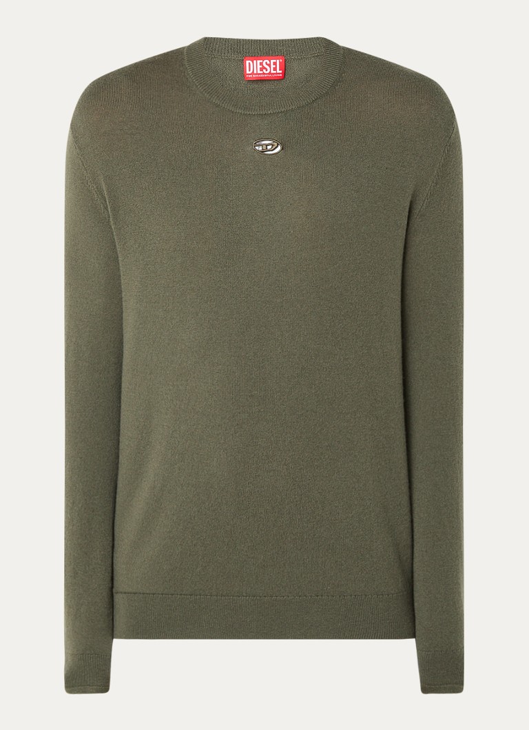 Diesel K-vieri fine-knit pullover in cashmere blend with openwork detail