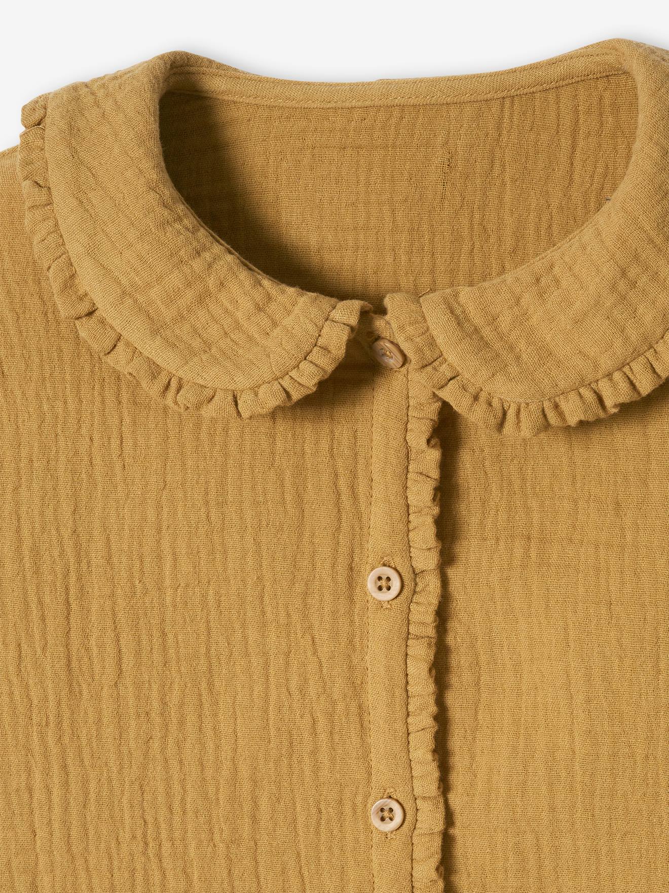Blouse en gaze de coton personnalisable fille. coquille d'oeuf imprimé