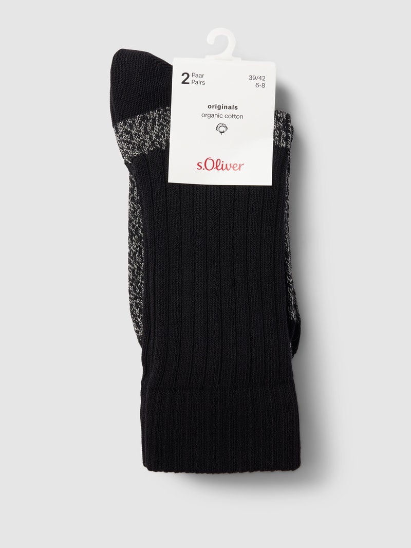 Socken mit Label-Detail Modell 'Mouline' in anthrazit