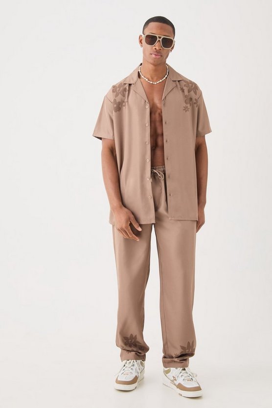 Weiches Oversize Twill-Hemd mit Schulter-Detail & Hose