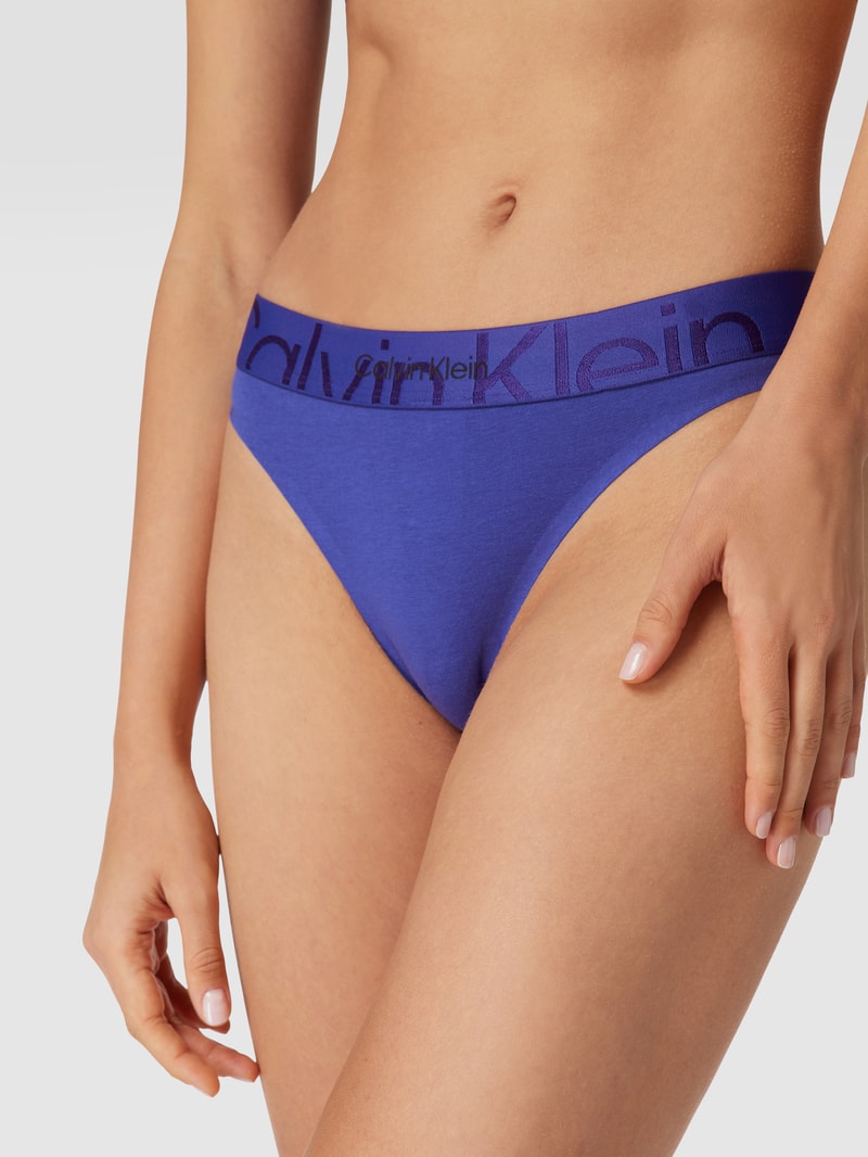 String mit Logo-Bund Modell 'THONG' in blau