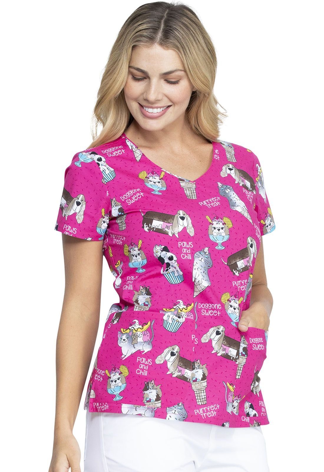 Dickies Funktionsbluse Bunt bedruckter Damen Kasack 