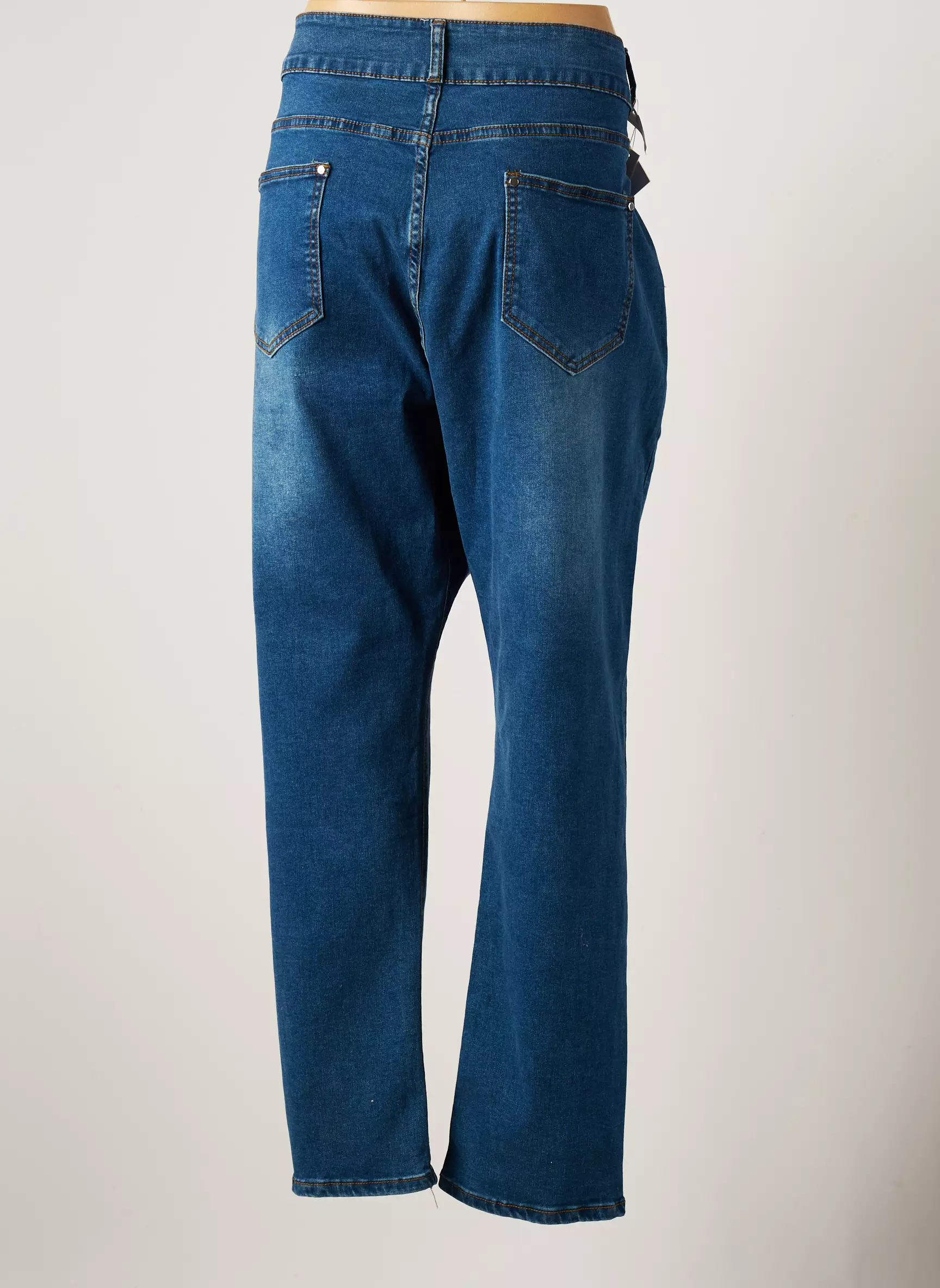 Pomme Rouge Jeans Coupe Droite Femme couleur bleu