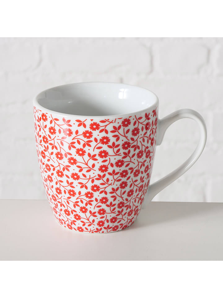 Boltze 2er-Set: Jumbotassen in Weiß/ Rot - 480 ml günstig kaufen onesize