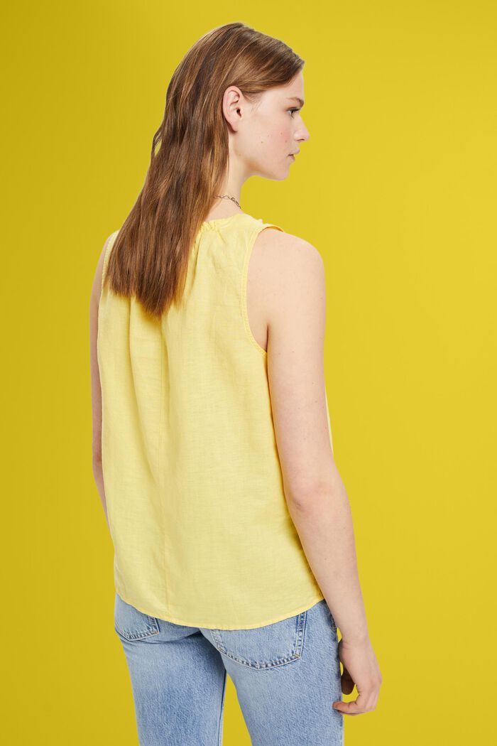 Ärmellos Bluse aus einem Leinenmix