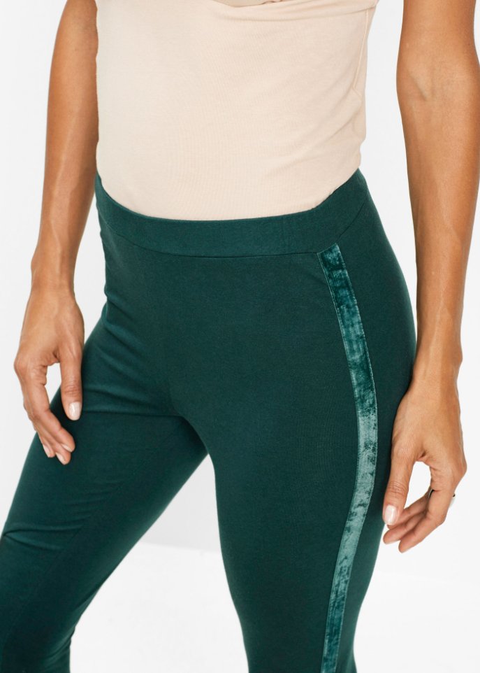 Leggings mit Samtstreifen