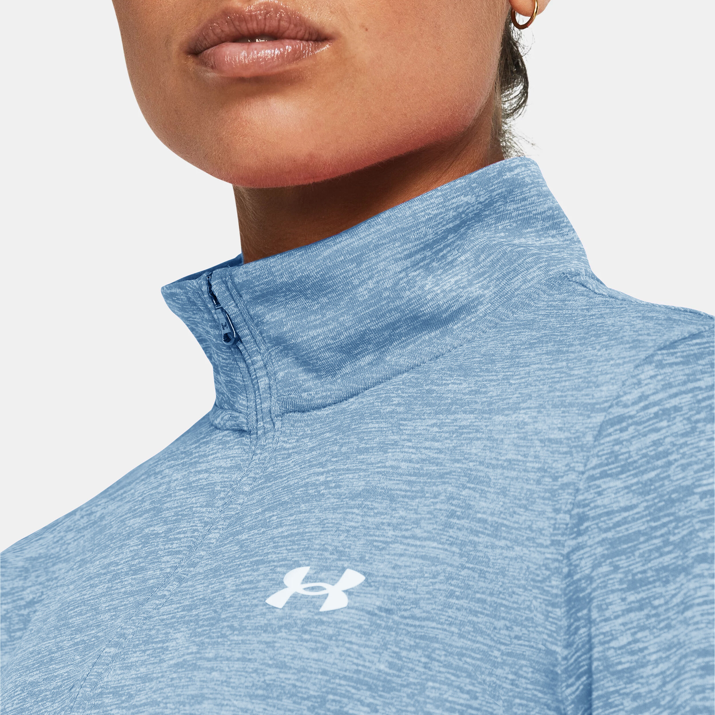 Tech 1/2 Zip- Twist T-Shirt Damen - Blau