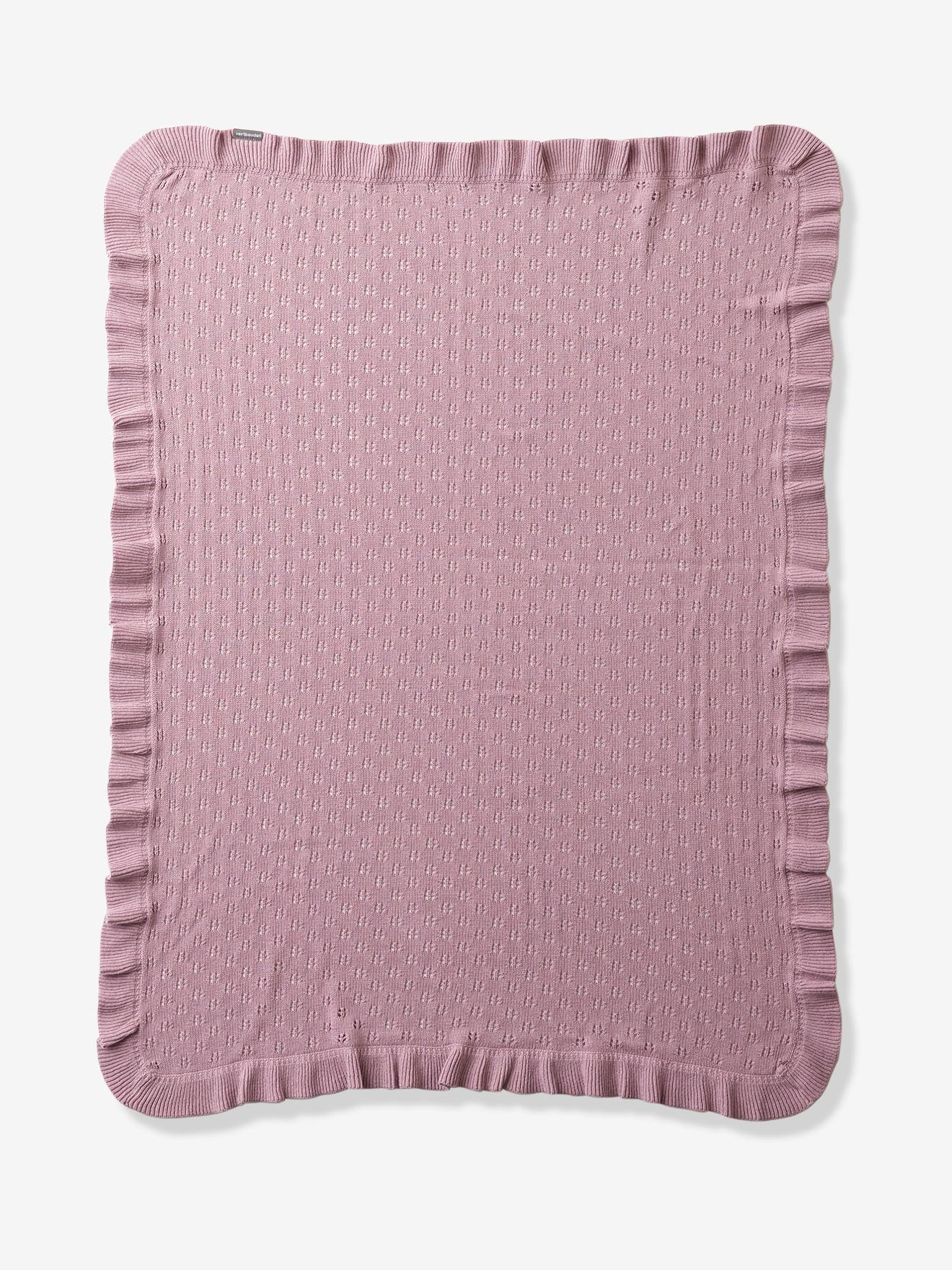 Vertbaudet Baby Strickdecke PROVENCE, Pointelle-Muster - violett