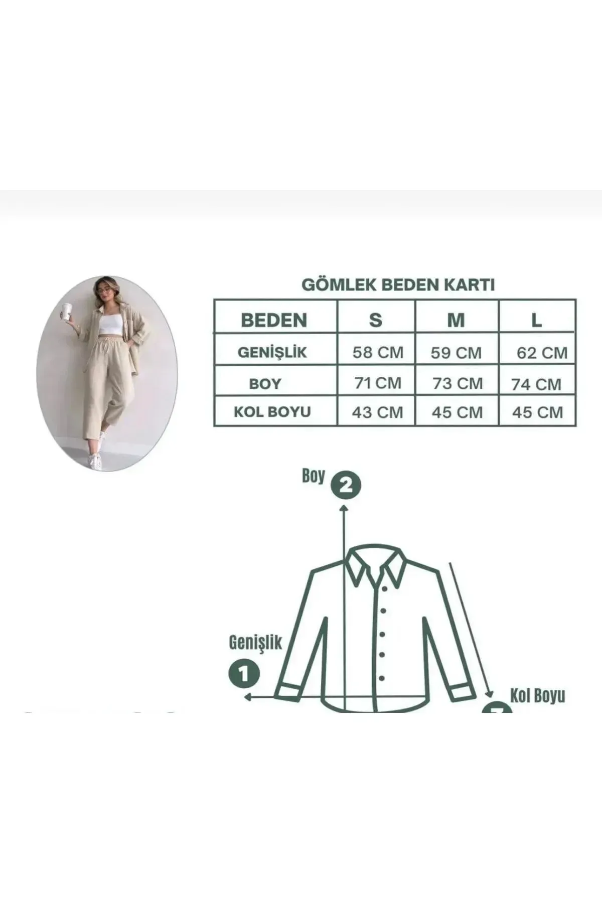 ZF BUTİK  Damen Set aus Hemd und Hose aus doppeltem Leinen in Blau