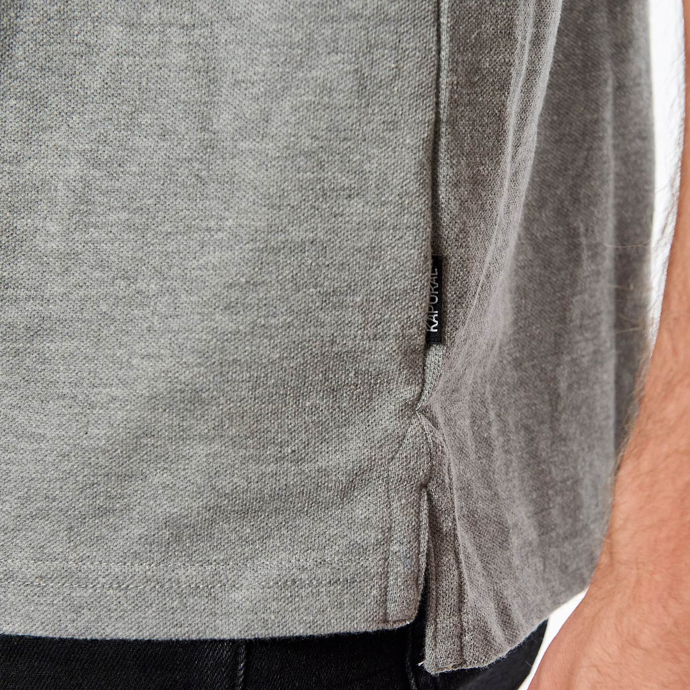 RAYOC  Polo gris Homme en 100% coton bio